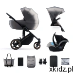 Kinderkraft Wózek wielofunkcyjny 3w1 z fotelikiem +akcesoria PRIME 2 szary