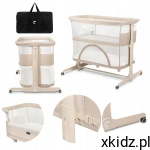 Kidnort ŁÓŻECZKO DOSTAWNE 4w1 TURYSTYCZNE KOŁYSKA SKŁADANE Snäckskal Beige