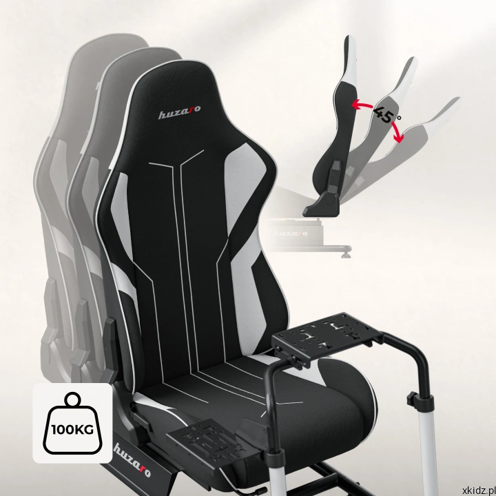 Kokpit do simracingu Huzaro Speed 5.5 - fotel z oparciem odchylanym w zakresie 45-90°