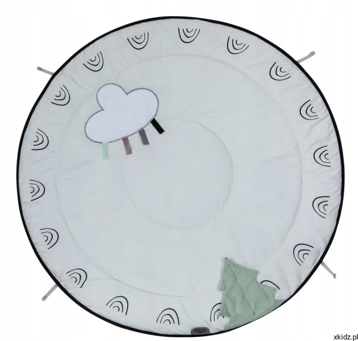 Mata edukacyjna Tiny Love Decor z drewnianym stojakiem - okrągła mata o średnicy 90 cm bez stojaka