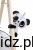 Mata edukacyjna Tiny Love Decor z drewnianym stojakiem - muzyczny lew i pluszowa panda z grzechotką
