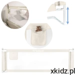 Kidwell Barierka do łózka ochronna zabezpieczająca TIVA 200 cm wysoka Beige