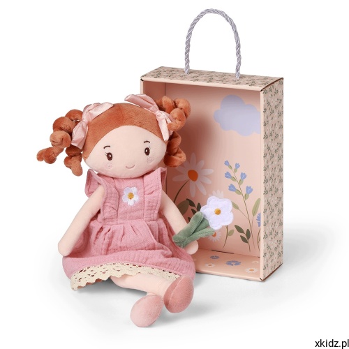 Lalka szmacianka BabyOno Lily 31 cm - lalka ogrodniczka na białym tle
