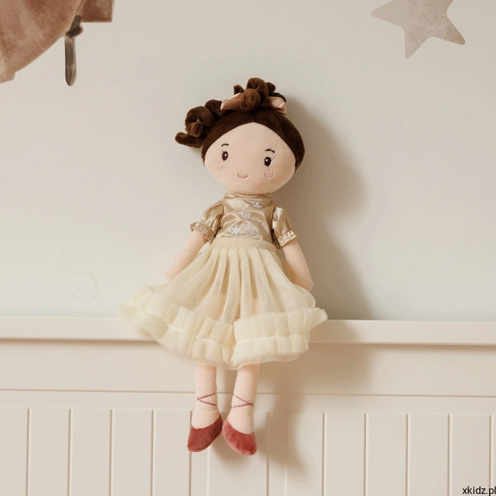 Lalka księżniczka szmacianka BabyOno Polly 31 cm - kokarda i kręcone włosy