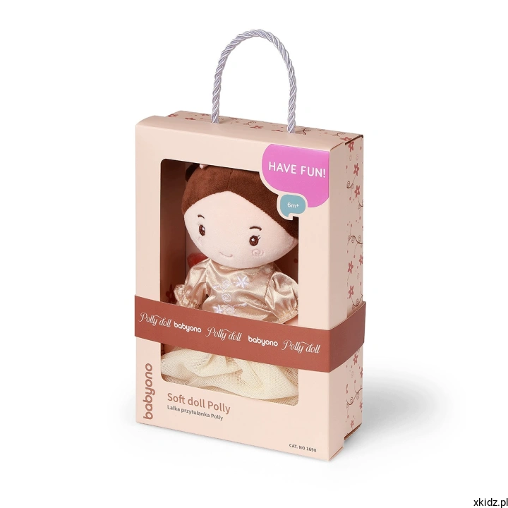 Lalka księżniczka szmacianka BabyOno Polly 31 cm - lalka w ozdobnym pudełku