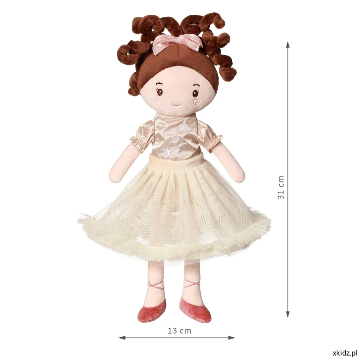 Lalka księżniczka szmacianka BabyOno Polly 31 cm - wymiary lalki 13 × 31 cm