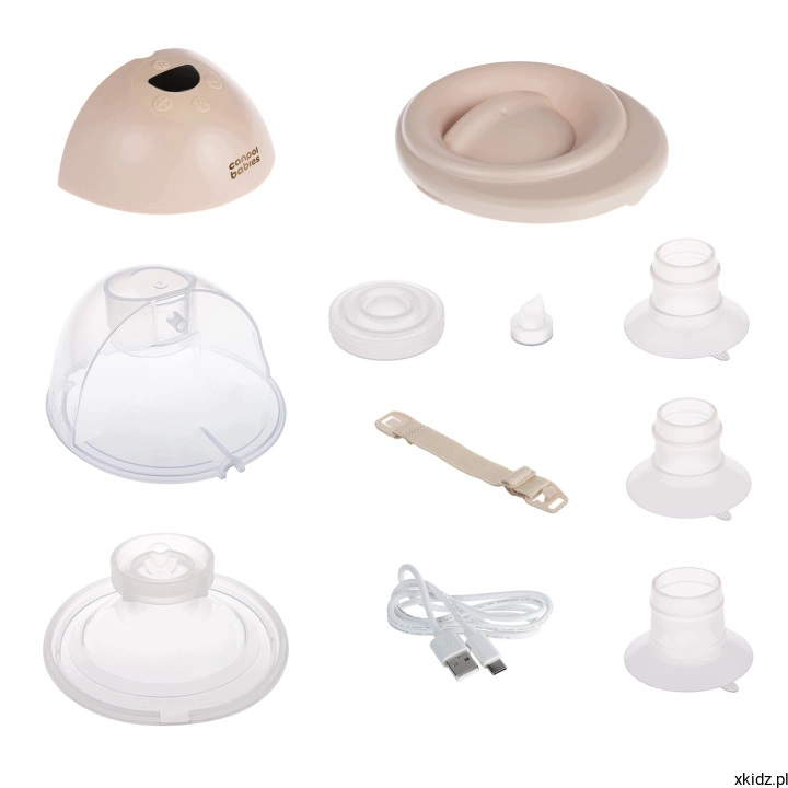 Laktator muszlowy Canpol babies Hands-Free 2.0 - membrana, zaworki i reduktory lejka z zestawu
