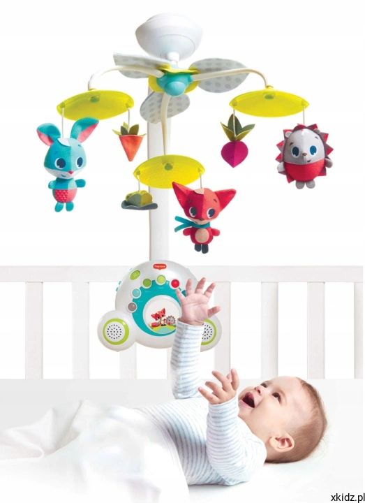 Karuzela do łóżeczka Tiny Love Rośnij z muzyką Zabawa na Łące - zawieszki zwrócone do dziecka