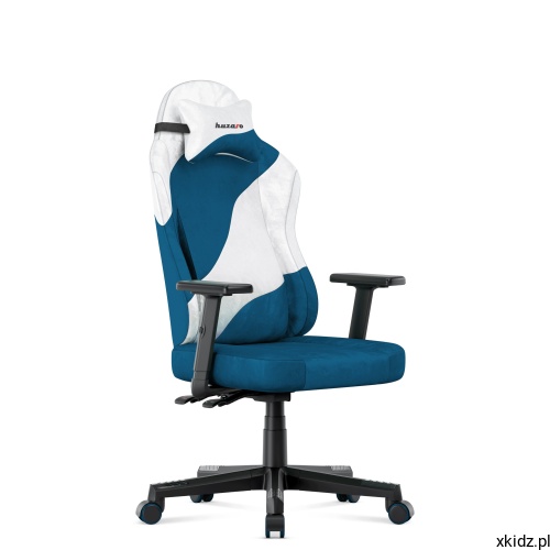 Fotel gamingowy Huzaro Ranger 5.7 Blue - widok z boku na kubełkowe oparcie z zagłówkiem
