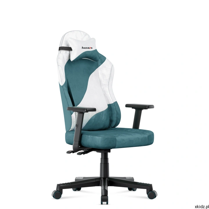 Fotel gamingowy Huzaro Ranger 5.7 Teal - widok z boku na kubełkowe oparcie z zagłówkiem