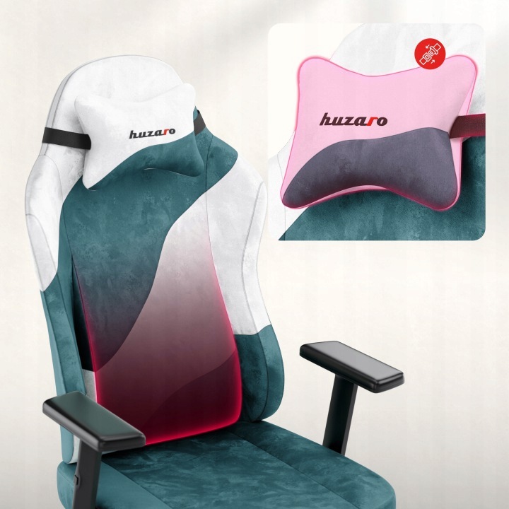 Fotel gamingowy Huzaro Ranger 5.7 Teal - poduszka pod kark przy zagłówku
