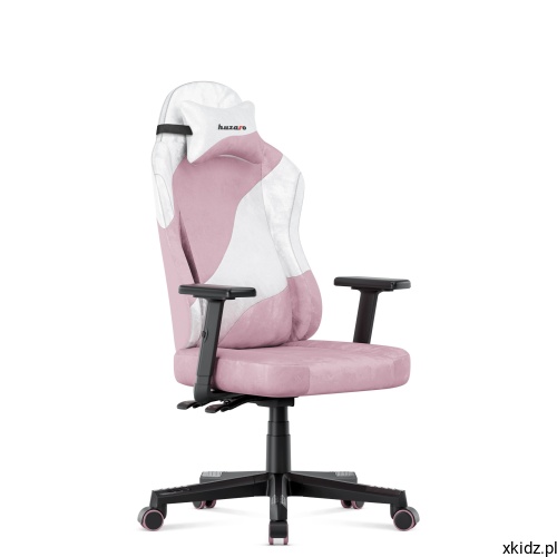 Fotel gamingowy Huzaro Ranger 5.7 Lilac - widok z boku na kubełkowe oparcie z zagłówkiem