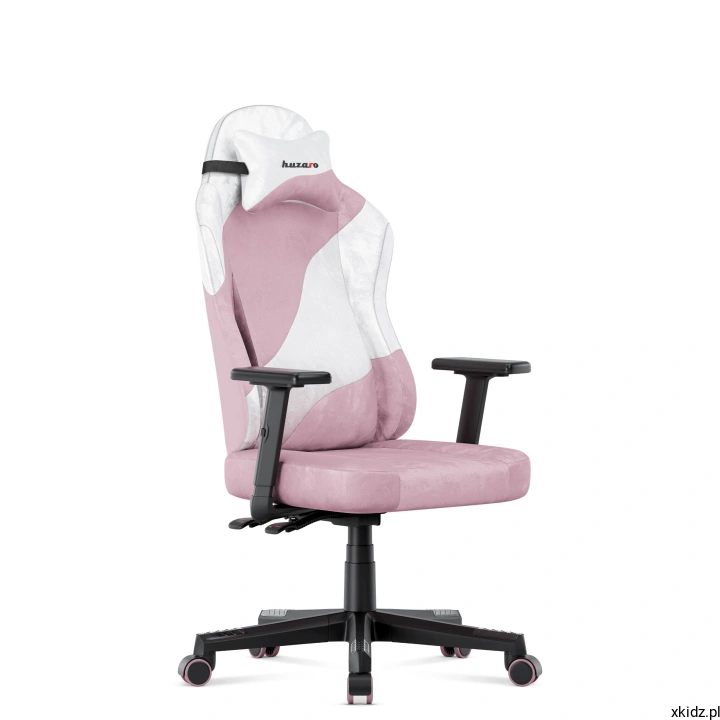 Fotel gamingowy Huzaro Ranger 5.7 Lilac - widok z boku na kubełkowe oparcie z zagłówkiem