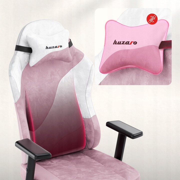 Fotel gamingowy Huzaro Ranger 5.7 Lilac - poduszka pod kark przy zagłówku