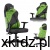 Fotel gamingowy dla nastolatka Huzaro Ranger 5.7 Pixel - widok z przodu, czarny fotel z zielonym wzorem pixel