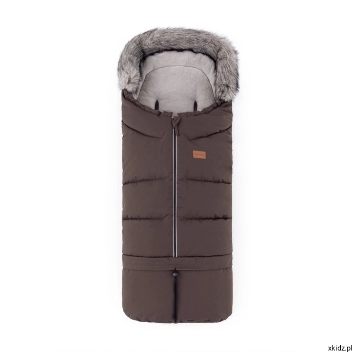 Śpiworek zimowy Petite&amp;Mars Arctic 4w1 Rich Brown - polarowa podszewka i przedni zamek