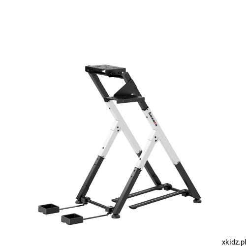 Stojak do kierownicy Huzaro Speed 2.5 White - blokada kółek fotela przy płycie pedałów