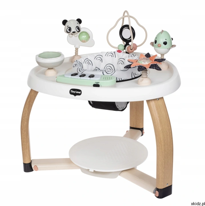 Centrum aktywności 5w1 Tiny Love Décor czarno-biały - widok całego centrum z siedziskiem i zabawkami