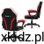 Fotel Ranger Mesh 1.0 RED od tyłu i z boku pod kątem, czerwone panele oparcia