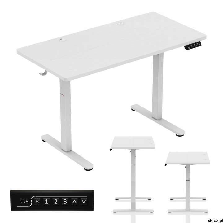 Biurko elektryczne Huzaro Hero 8.1 White - blat podniesiony do pracy na stojąco