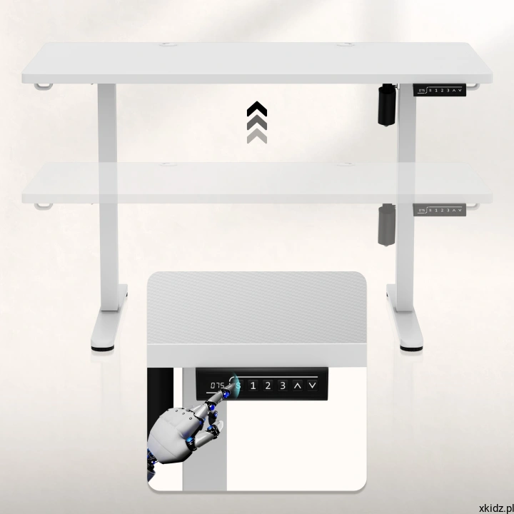 Biurko elektryczne Huzaro Hero 8.1 White - panel ErgoHub Flex z wyświetlaczem LED i pamięcią ustawień