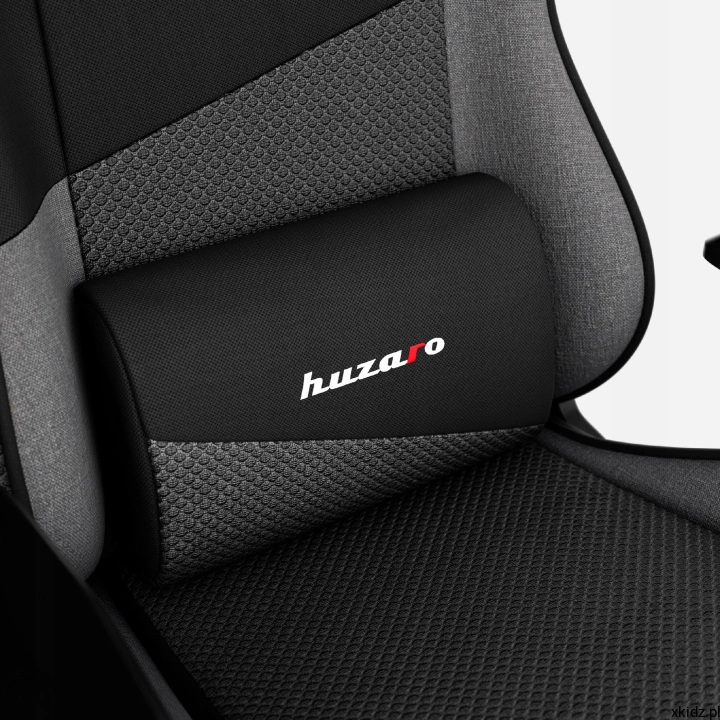 Fotel gamingowy Huzaro Force 6.2 Carbon Mesh Grey - tkanina mesh o wzorze carbon, zbliżenie