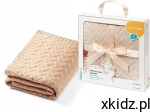 Babyono Kocyk 75 x 100cm MERINO WOOL otulacz z wełny 1648/02 beżowy