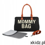 BabyMix Mommy Bag Czarna – torba dla mamy z matą do przewijania