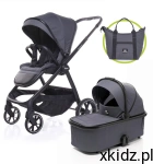 4Baby wózek 2w1 FOSTER gondola + spacerówka PRZÓD/TYŁ + akcesoria Graphite