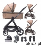 4Baby wózek 2w1 FOSTER gondola + spacerówka PRZÓD/TYŁ + akcesoria MOKKA