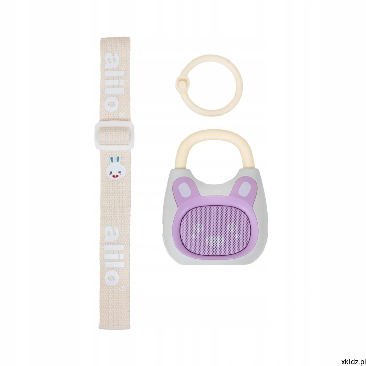 Alilo Pocket Bunny K1 fioletowy - pierścień i pasek do zawieszenia przy wózku