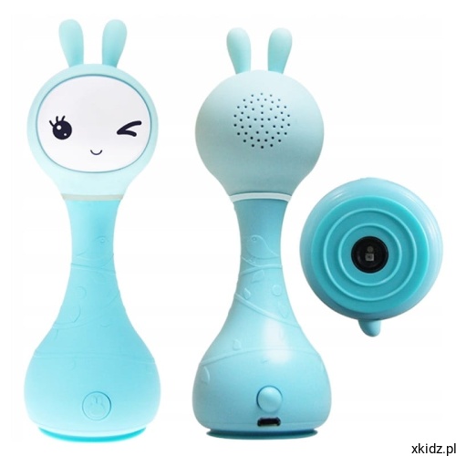 Alilo Smarty Bunny R1 niebieski - grzechotka muzyczna widok z przodu