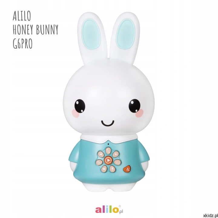 Alilo Honey Bunny G6 PRO turkusowy - miękkie silikonowe uszy do gryzienia