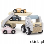 VIGA PolarB Drewniana laweta z samochodzikami Montessori 24m+