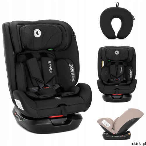 Fotelik samochodowy Lorelli Voyager Black i-Size - widok całego fotelika w kolorze czarnym