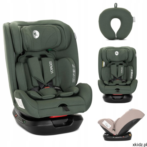 Fotelik samochodowy Lorelli Voyager Green i-Size - widok całego fotelika w kolorze zielonym