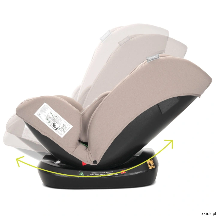 Fotelik samochodowy Lorelli Voyager Beige - regulowane oparcie do drzemki w podróży