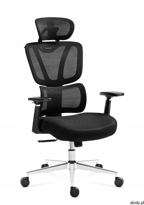 Fotel biurowy ergonomiczny Mark Adler Expert 4.6 Black – widok całego fotela w kolorze czarnym