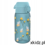ION8 Bidon Butelka na wodę dla dzieci z miarką BEES pszczółki blue 350 ml