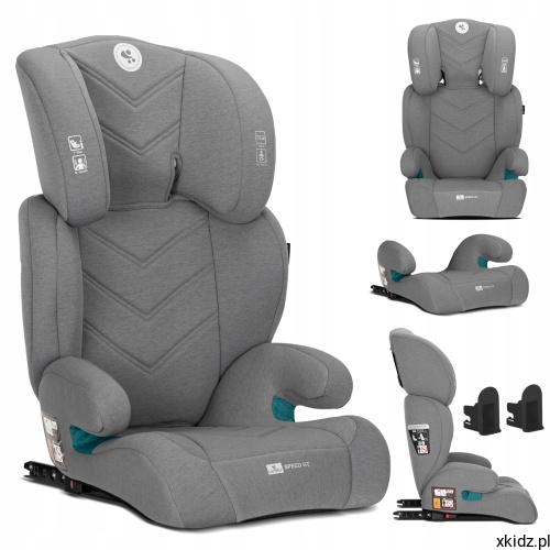 Fotelik Lorelli Speed GT Grey i-Size 100-150 cm - widok całego fotelika w kolorze szarym