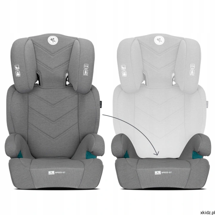 Fotelik Lorelli Speed GT Grey - funkcja podstawki 2w1 po zdjęciu oparcia