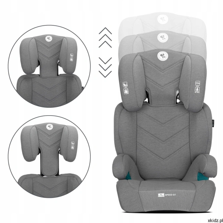 Fotelik Lorelli Speed GT Grey - wielostopniowa regulacja zagłówka