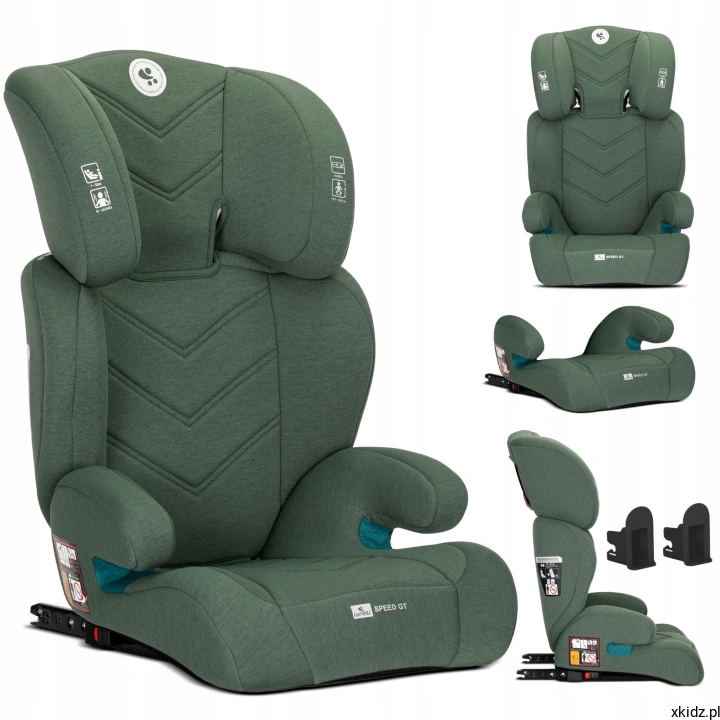 Fotelik Lorelli Speed GT Green i-Size 100-150 cm - widok całego fotelika w kolorze zielonym