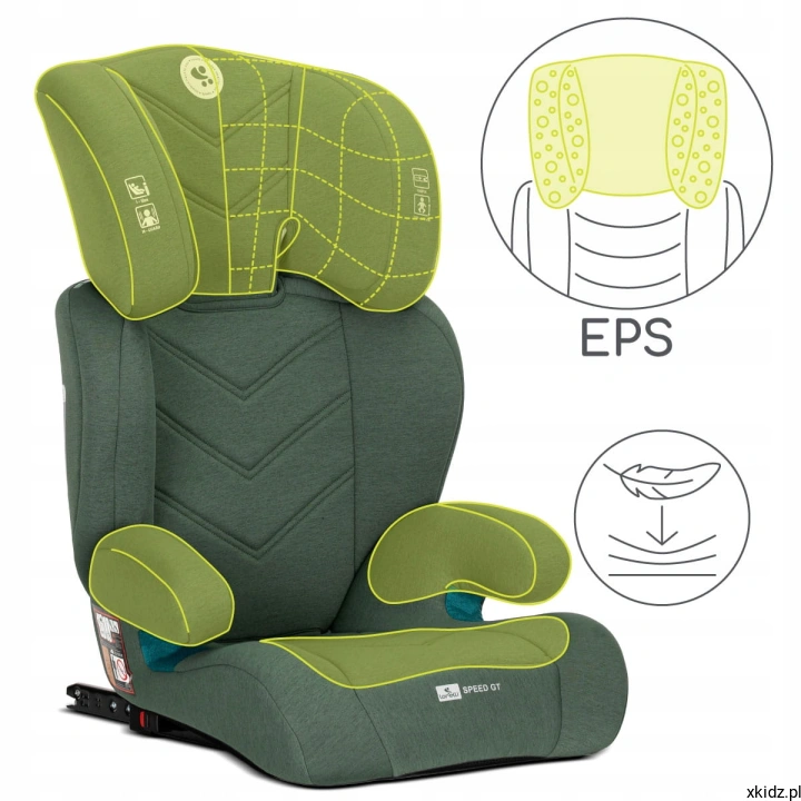 Fotelik Lorelli Speed GT Green - wielostopniowa regulacja zagłówka