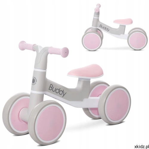 Rowerek biegowy Lorelli Buddy Pink - różowy jeździk 2w1 na czterech kołach