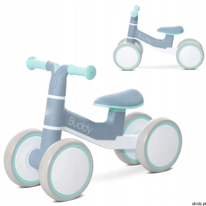 Rowerek biegowy Lorelli Buddy Blue - niebieski jeździk 2w1 na czterech kołach