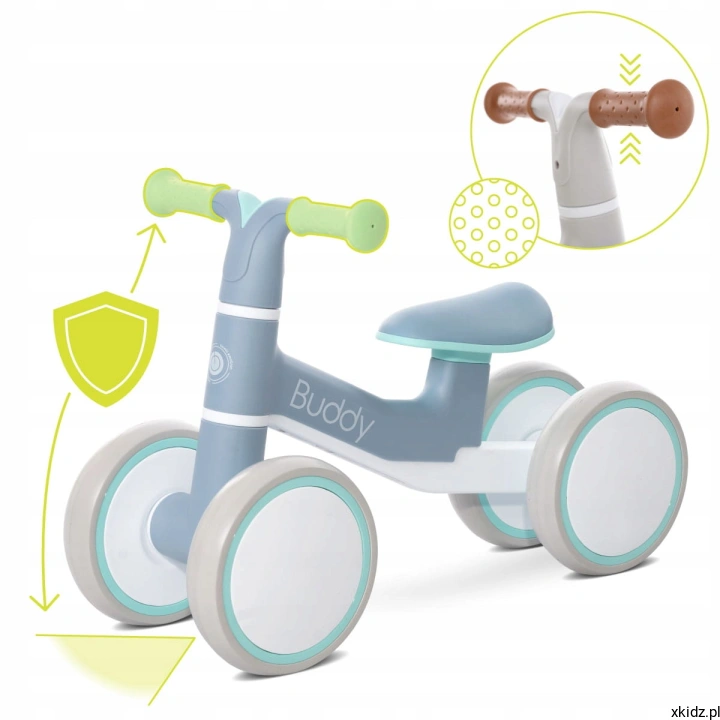 Rowerek Lorelli Buddy Blue - siedzisko z ekoskóry z podwójną warstwą pianki