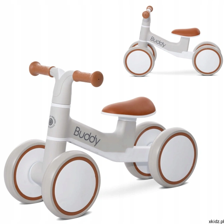 Rowerek biegowy Lorelli Buddy Beige - jeździk 2w1 na czterech kołach