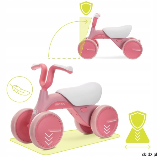 Rowerek Lorelli Sunny Road Pink - lekka stalowa rama, wymiary 50 x 39 x 21 cm