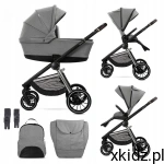 Lorelli BIANCA wózek 2w1 spacerówka+ gondola XL + akcesoria Grey